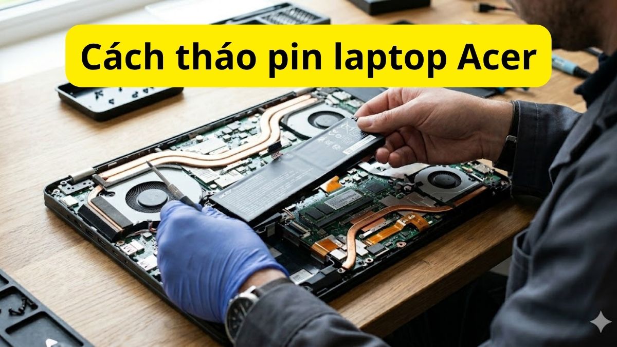 Cách tháo pin laptop Acer an toàn, đúng kỹ thuật